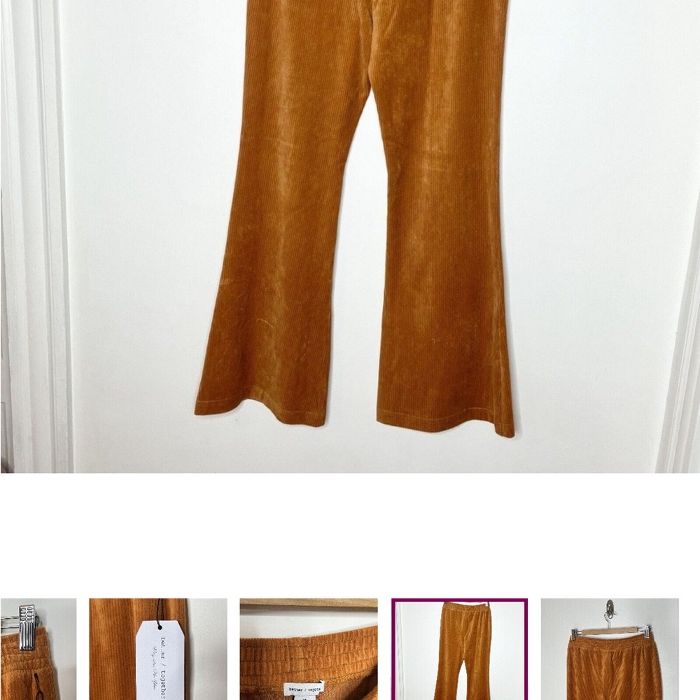 Better Together Corduroy Flare Leg Stretch Pants Orange Women’s Size M